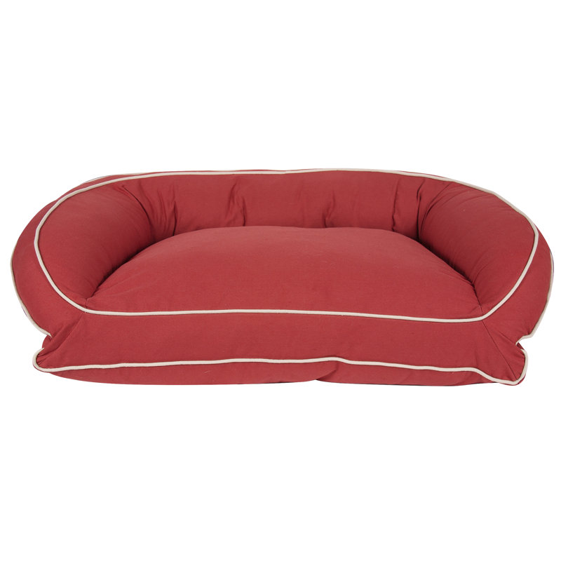 Classic Canvas Orthopedic Bolster with Contrast Cording, Medium (36" W x 27" D x 10.5" H), Red