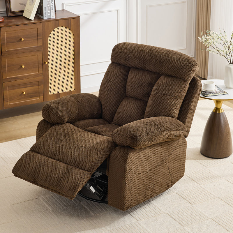 37.4" Wide Super Soft Padding Manual Recliner With Swivel And Rocking