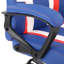 Chaise de jeu ergonomique pivotante à haut dossier, hauteur réglable, bleu et blanc