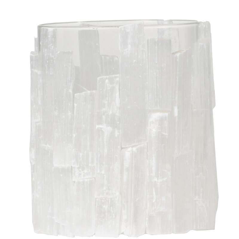 Stone Tabletop Lantern, 6" H x 5" W x 5" D
