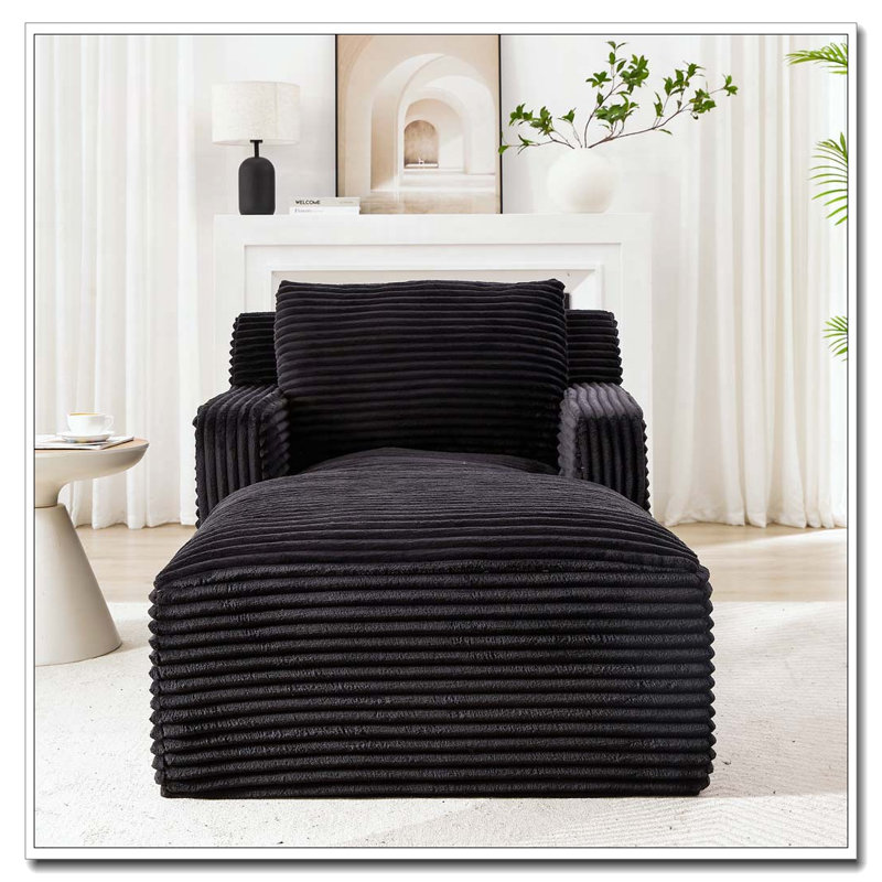 Chaises d'appoint modernes en velours côtelé, Black