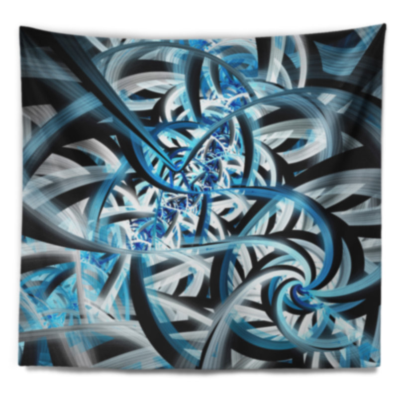 Tapisserie spiral fractal design, H 78 po x l 92 po