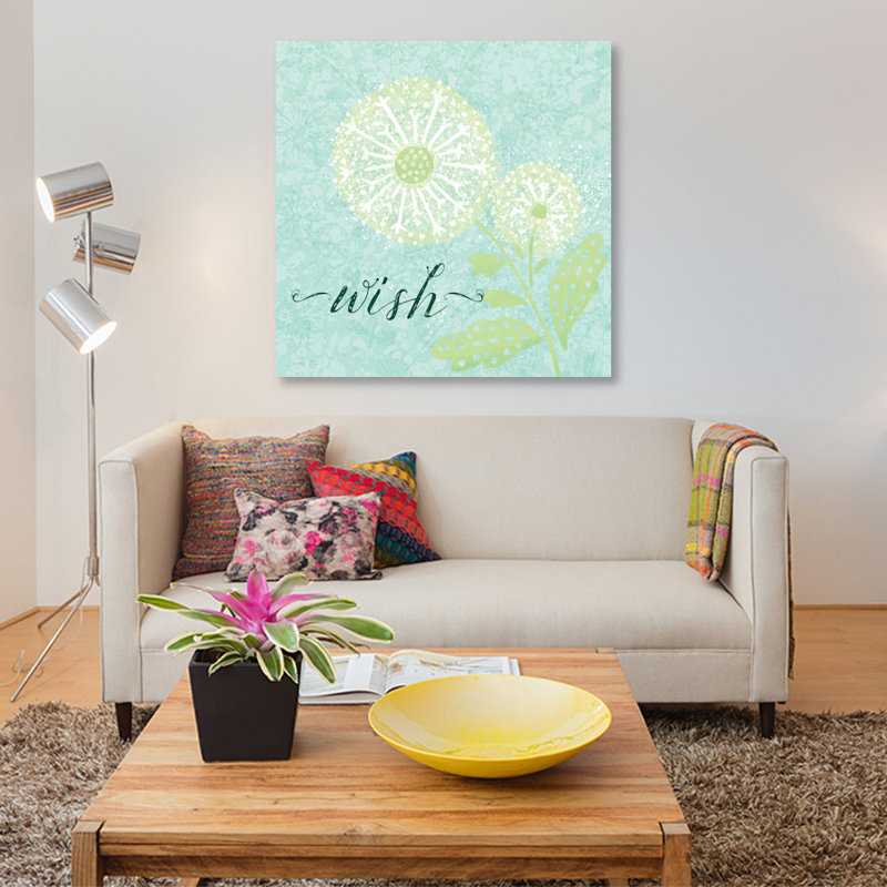 «Dandelion Wishes III», impression sur toile tendue, H 12 po x l 12 po x P 0,75 po, Toile tendue, Pas de tapis