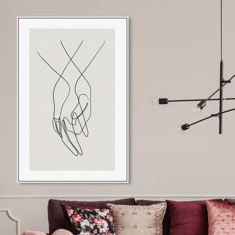 «Hands Shapes», impression sur toile, H 45 po x l 30 po, Toile encadrée, Blanc
