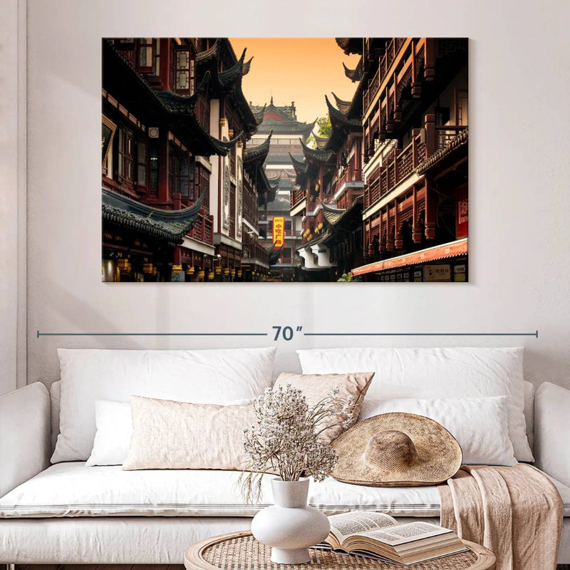 Ravi architecture dans le jardin Yuyuan, H 34 po x l 51 po