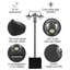 Lampadaire à énergie solaire 3 lumières H 74,5 "noir Osgood (double)