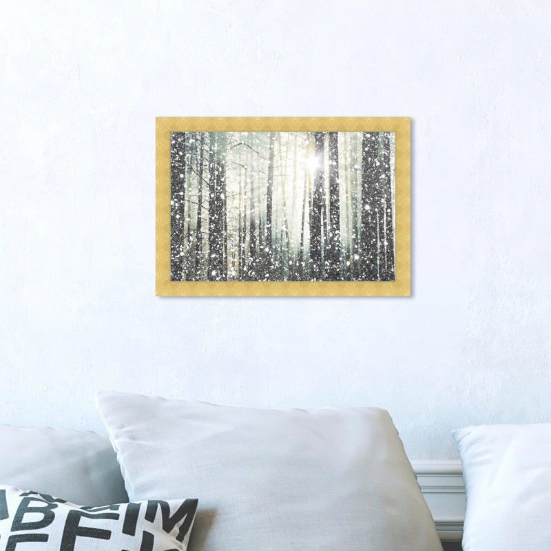 'Magical Forest' Framed Graphic Art Print, 12" H x 18" W, Gold