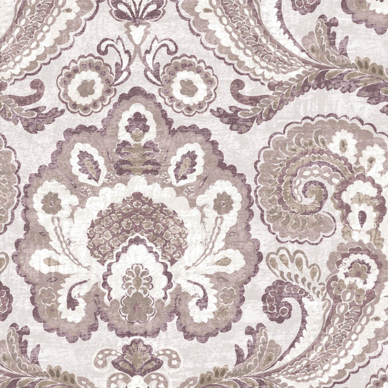 Papier peint en lin à motifs cachemire, Paisley Tapestry Linen Wallpaper