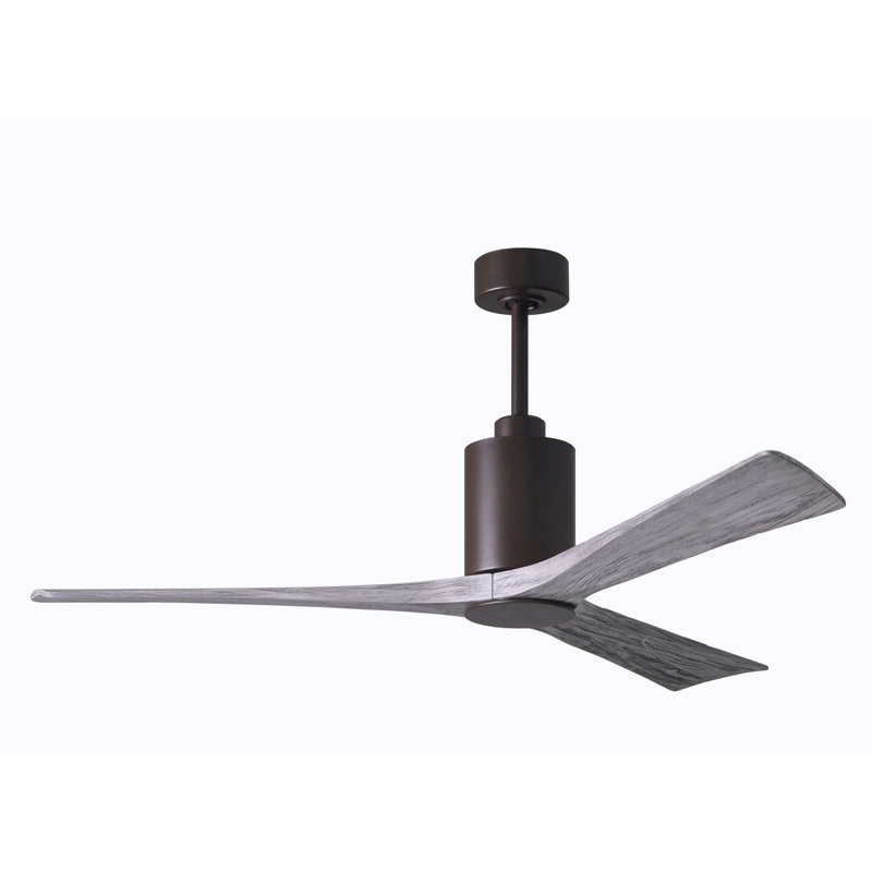 Patricia LED Downrod Ceiling Fan, Textured Bronze, Barn Wood, 52"