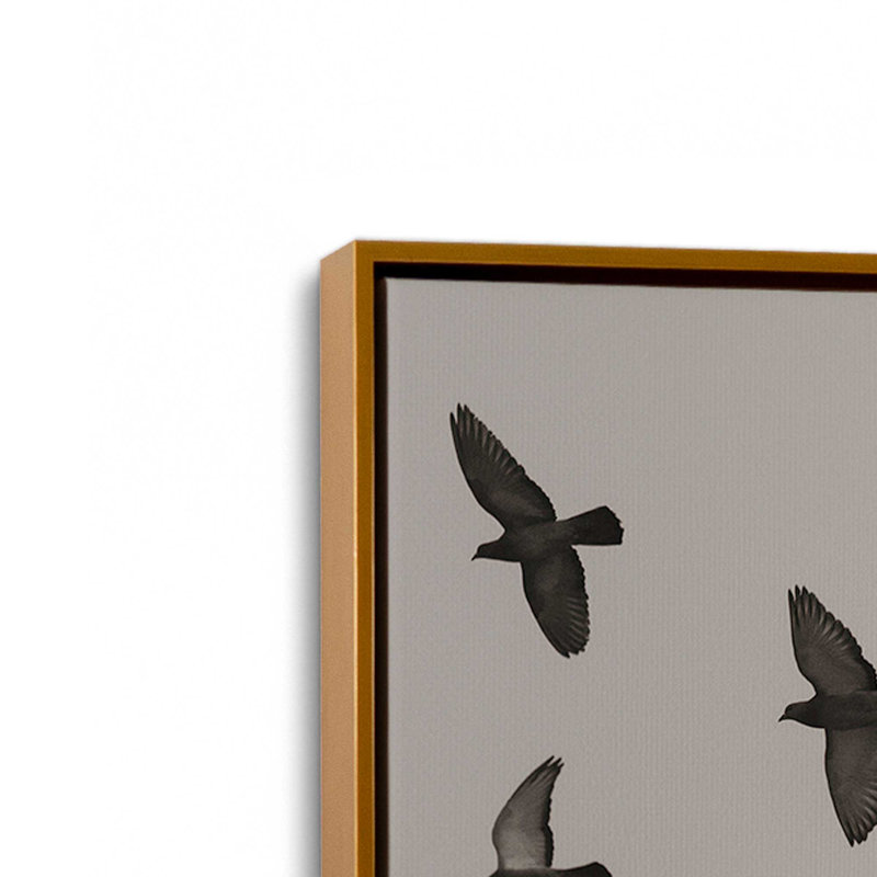 «Flock I» par Nathan Larson, reproduction d'art sur toile, Cadre flottant, H 20 po x l 30 po, Doré