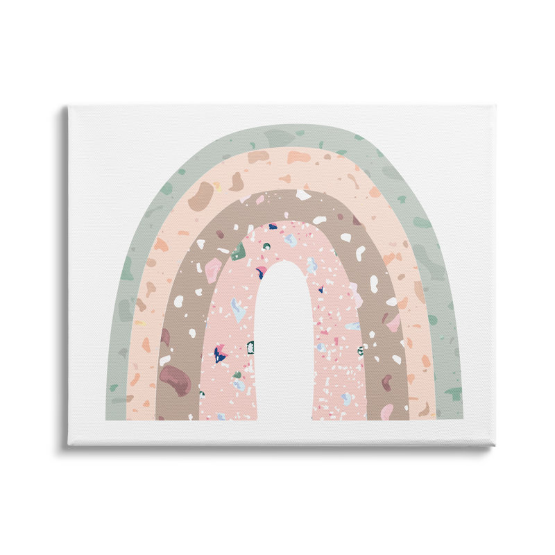 Art abstrait pour enfants, arches napolitaines pour enfants, H 24 po x l 30 po x P 1,5 po, Toile tendue
