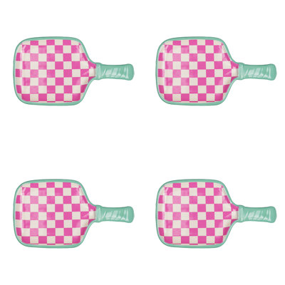 10 Strawberry Street Pickleball Paddle Appetizer Plates,