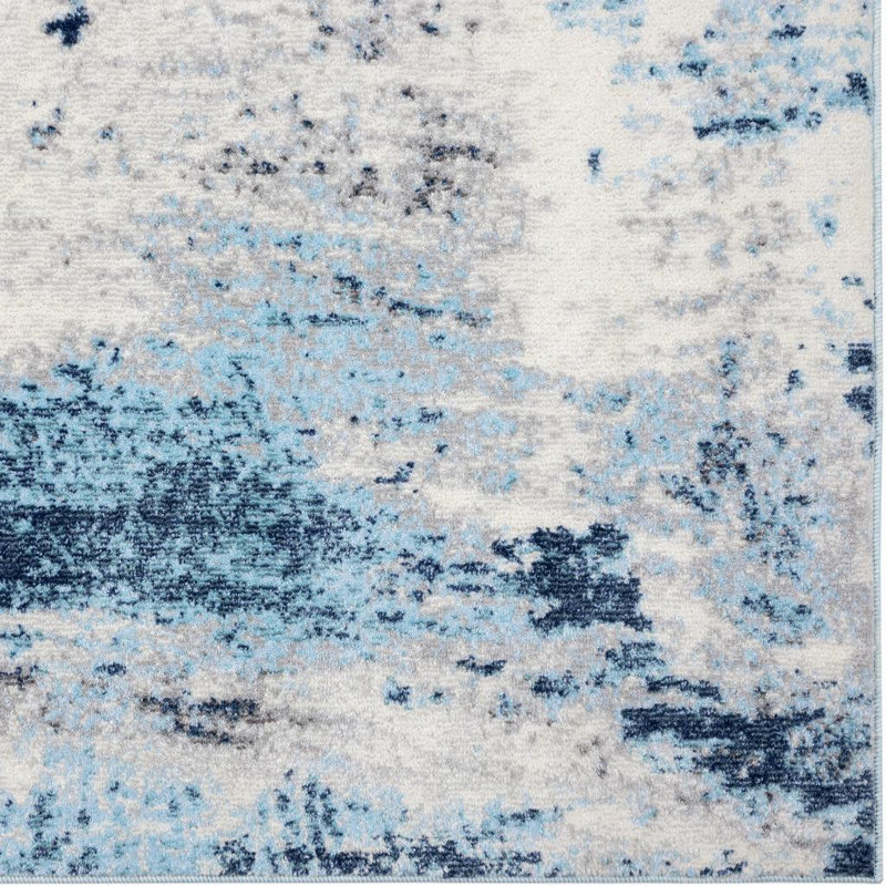 Tapis intérieur / extérieur bleu Kingsbury, Rectangle 9 pi x 12 pi