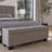Linen Blend Upholstered Storage Bench