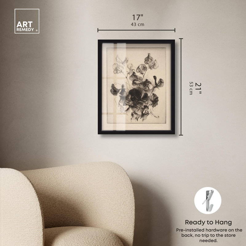«Delicate Darkness Shadowbox Print» par Art Remedy, H 21 po x l 17 po, Noir
