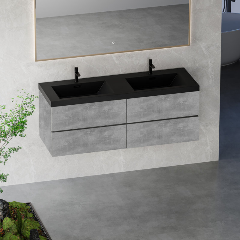 Meuble-lavabo mural moderne pour salle de bain