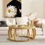 Table basse ronde de 34,82 po, pieds en bois massif, centre de table bohémien côtier et courbée polyvalente pour différents styles de pièce