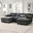 [VIDEO]86.5'' U-Shaped Sectional Sofa With Storage Pockets-1120124443