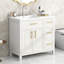 Meuble-lavabo 36 po avec comptoir d'évier, meuble-lavabo avec deux portes et trois tiroirs