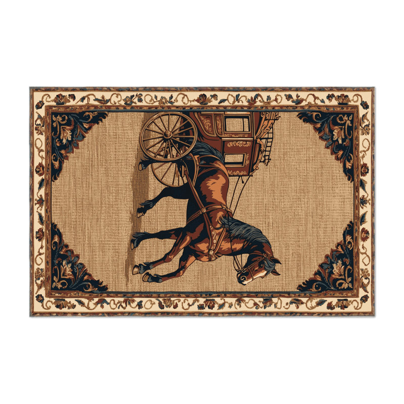 Tapis intérieur et extérieur brun Transport, Rectangulaire 3 pi x 5 pi