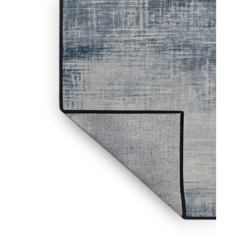 Tapis abstrait gris lavable à la machine, Rond 5 pi