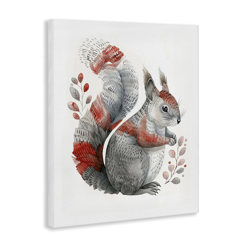 Art mural sur toile écureuil de style scandinave par LSR Design Studio, H 30 po x l 24 po