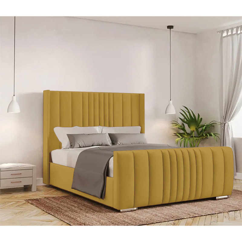 Schwamm Upholstered Bed Frame, Turmeric, Super King (6')