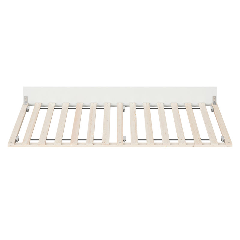 Lit gigogne en bois massif Sanvir, Simple TG, Blanc