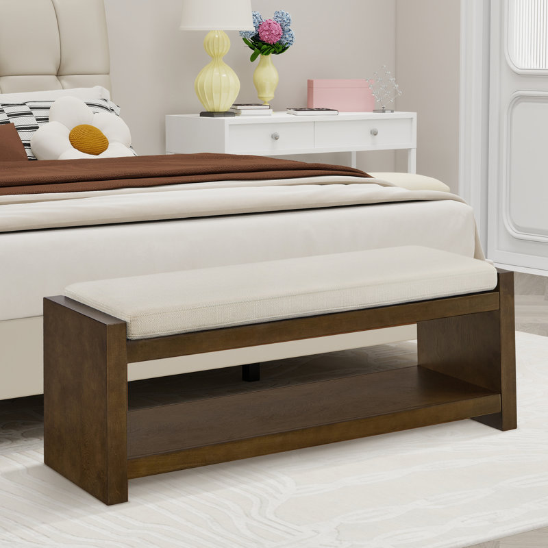Banc l 46,98 po avec coussin amovible, Beige
