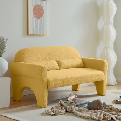 2 Yellow With Luxurious Lambswool - Modern Design For Comfortable Seating Build Warm Upholstery Durability & Lumbar Comfort
