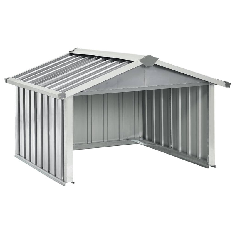 Vidaxl Garden Shed Grey Galvanized Steel Standard Durable Garden Shed, Gray, 36.2" H x 36.2" W x 24.8" W