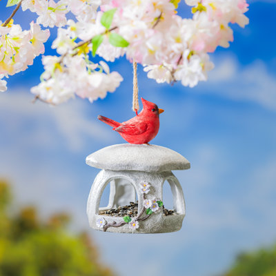 Cardinal Memorial Resin Hanging Bird Feeder