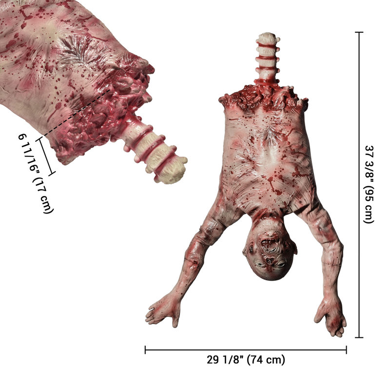 Severed Bloody Foot Meat Hook Scary Haunted House Prop Spooky Halloween Decor
