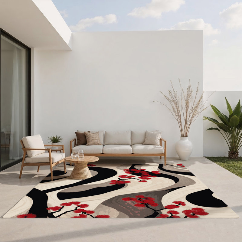 Harmony In Bloom Indoor And Outdoor Area Rug, Rectangle 2' x 3'