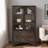 Glass Door Display Case Storage Cabinet With 2 Drawers And Adjustable Shelves-110699061