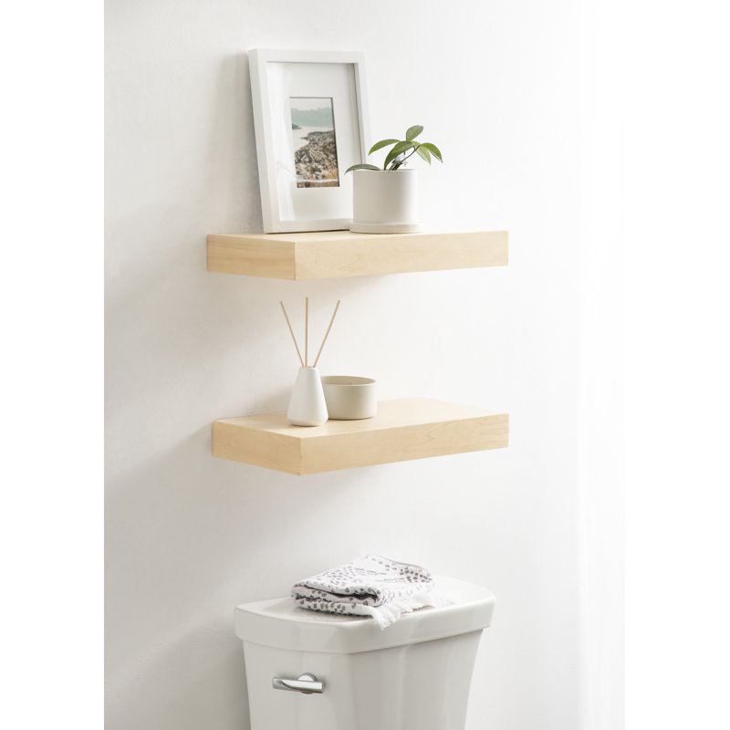 Jeremiah 2 Piece Picture Ledge Wall Shelf, 2.3" H x 18" W x 8" D, Natural
