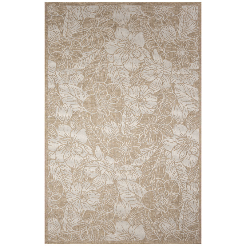 Carmel Botanical Indoor/Outdoor Rug in Sand, Rectangle 4'10" x 7'6"