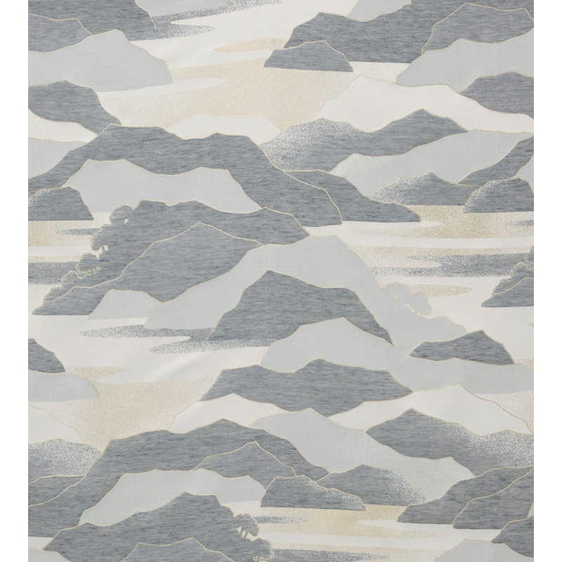 Calanques Cotton Blend Fabric, Gray/Beige/Ivory