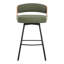 Swivel Upholstered Counter Stool with Metal Frame-453626690