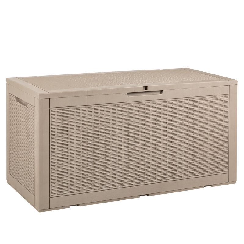 Boîte de rangement en plastique résistante à l'eau 100 gallons, Brun clair