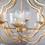 Lustre 4 lumières à structure ouverte dorée avec abat-jour en verre, chaîne réglable pour la salle à manger et le vestibule