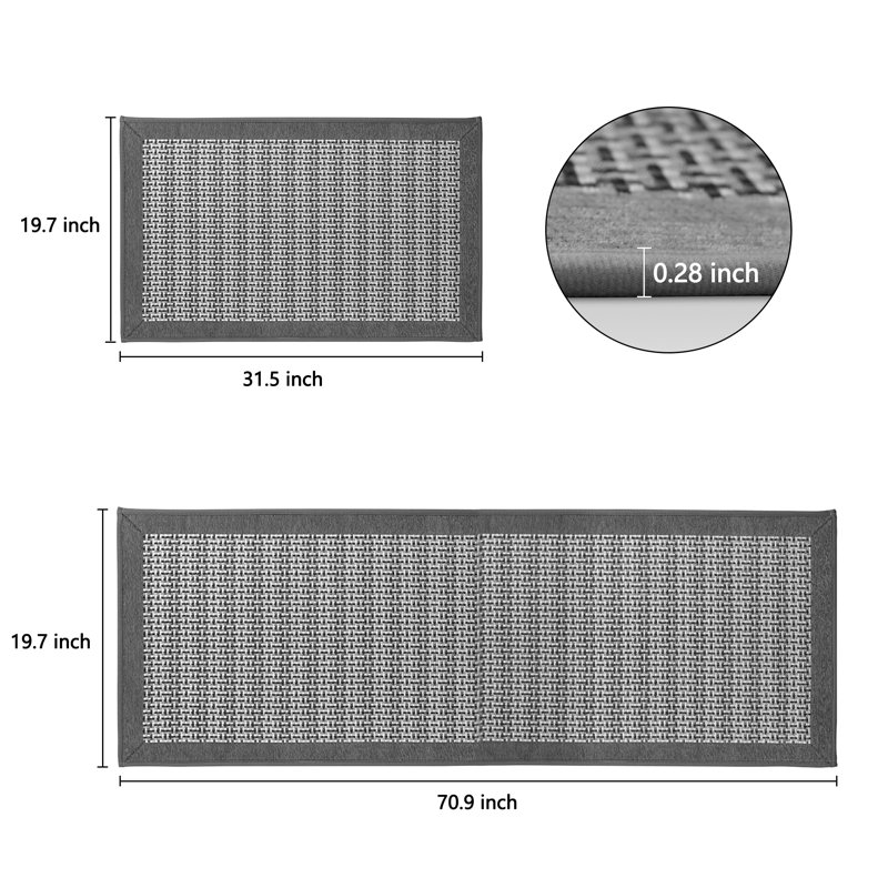 Non Slip Kitchen Rugs Sets Of 2 - Extra Large 20"X71" + 20"X32" Runner Rugs For Kitchen Floor Non Skid Washable, Absorbent Kitchen Mat For In Front Of Sink 2 Piece
