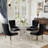 5-Piece Modern Round Pedestal Dining Set with Velvet Tufted Dining Chair for Dining Room and Living Room-588075085-588075187-588075186