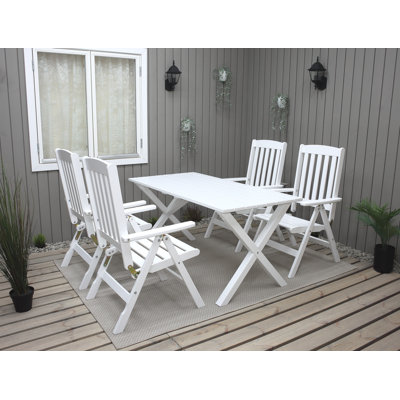Hannahs 4 - Person Wood Patio Dining Set with Rectangular Table