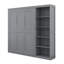 Grand lit escamotable, cadre de lit plateforme pliable et peu encombrant avec tablettes de rangement à 5 couches pour la pièce-1672153776-1672153781