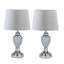 Zellner Pair 44Cm Grey Chrome Table Lamps