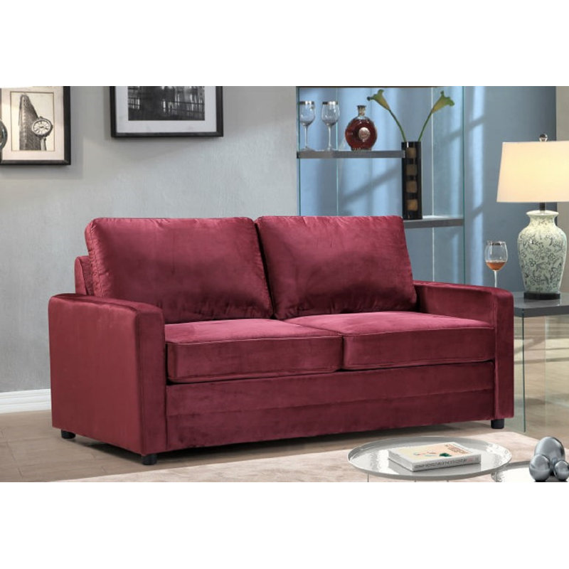 Knightsville 70'' Upholstered Sleeper Sofa, Burgundy