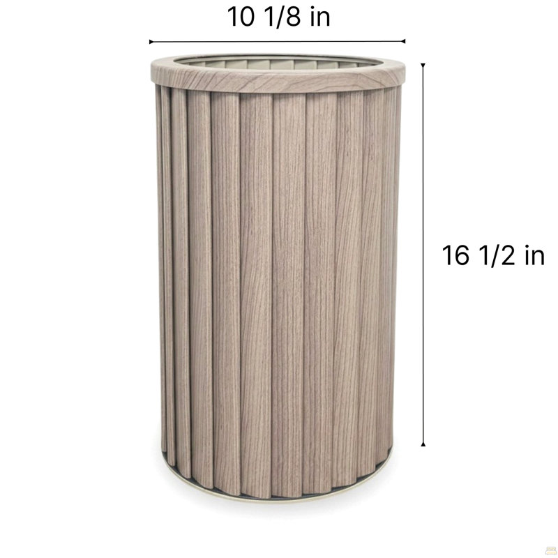 Pot à fleurs rond Strata Colonne MD, 16.5" H x 10.13" W x 10.13" D, Ash Brown