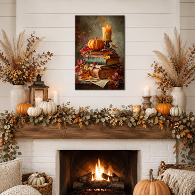 Automne, art mural, toile d'automne, citrouille d'automne