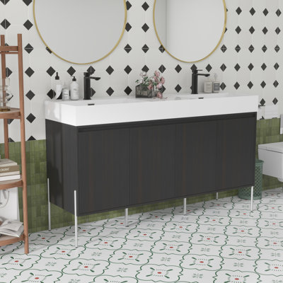 Meuble-lavabo sur pied 60 po avec lavabo en résine